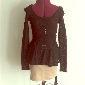 Lace Peplum Dress (S)